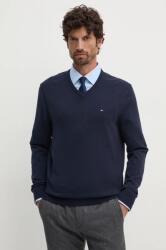 Tommy Hilfiger pamut pulóver könnyű, sötétkék, MW0MW14745 - sötétkék M
