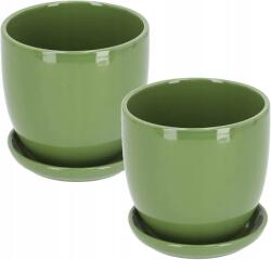 Kotarbau capac pentru ghiveci de flori din ceramică cu bază verde ⌀20 cm - 2 buc (ZSY1022)