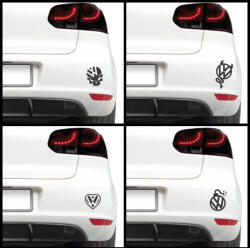 4 Decor Sticker auto - Logo VW personalizat (pachet)