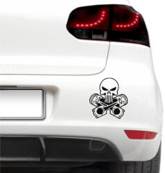 4 Decor Sticker auto - Craniu cu pistoane