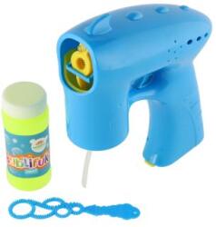 Teddies Buborékfújó pisztoly kék műanyag 13cm + elemre működő utántöltő (TD00861651)