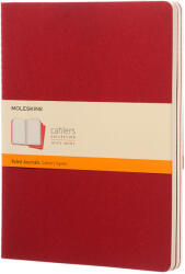 Moleskine Cahier 19x25 cm puhafedeles piros 60 lapos vonalas Jegyzetfüzet (3 db.) (CH121)