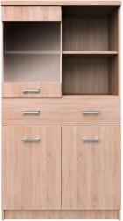 TEMPO KONDELA Vitrin 2D1W1S/80, sonoma tölgy, TOPTY TYP 34 - sprintbutor