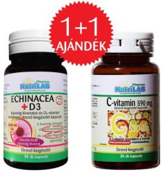 NutriLAB Echinacea + D3-vitamin kapszula + Ajándék C-vitamin kapszula 30 db + 30 db