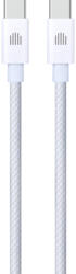 Dviced - USB-C - USB-C szőtt borítású töltőkábel, 1, 25 m - fehér (DV120011)