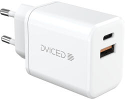 Dviced - Hálózati töltő 35W GaN - 1xUSB-A + 1x USB-C - fehér (DV221006)