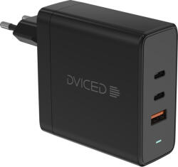 Dviced - Hálózati töltő 65W GaN - 2xUSB-C + 1x USB-A + USB-C to USB-C kábel - fekete (DV221013)