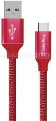 ColorWay Kábel, USB Type-C 2m 2.4A piros (CW-CBUC008-RD) (CW-CBUC008-RD) (CW-CBUC008-RD)