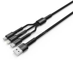 ColorWay Kábel, Cable 3in1 (Lightning+MicroUSB+Type-C) 4.0A (20W) 1.2m grey (CW-CBU3003-GR) (CW-CBU3003-GR) (CW-CBU3003-GR)