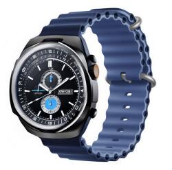 DEVIA Apple Watch Ultra 2 deluxe sport pótszíj (egyedi méret, nagy, szilikon, állítható, hullám) sötétkék/világoskék (GP-160489)