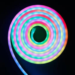 Delux LED szalag neon flex RGB szett távirányítóval, tápegységgel, 3m, IP65, 12V DC, 4, 8W/m, 300lm/m, 120LED /m (DEL1636) (DEL1636)