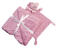 Gamberritos takaró - plüss buborékos anyagú 80x110cm plüss szundikendővel maci púderszínű 10339 - babycenter-online