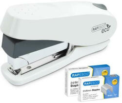 Rapesco Tűzőgép, 24/6-8, 26/6-8, 50 lap, könnyített tűzés, antibakteriális, RAPESCO ECO Luna Less Effort, fehér (IR1467) (1467)