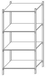 Manorga Arawn fém polcállvány, alapkivitel 200 x 126 x 60 cm, 2 500 kg, 4 polcos, kék