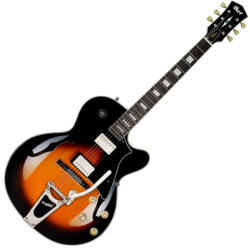 Cort félakusztikus gitár tokkal, Bigsby-vel, Tabacco Burst