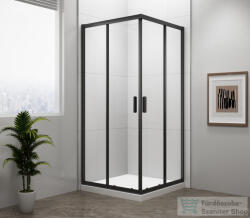 SAPHO POLYSAN EASY LINE BLACK szögletes zuhanykabin, 800x800mm, matt fekete profil/transzparent üveg (EL5215B) (EL5215B) - furdoszoba-szaniter