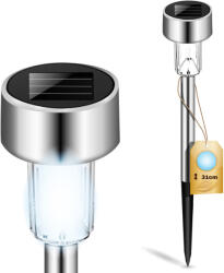 Lumileds LED napelemes kerti lámpa szegecses króm 6500K PALIS LUMILED (LUMSOL1085) - lindlight