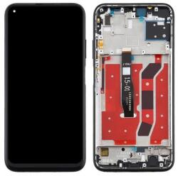 Huawei P40 Lite, LCD kijelző érintőplexivel és előlapkerettel, fekete