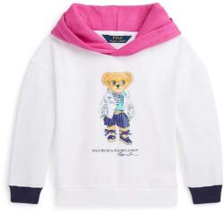 Ralph Lauren gyerek felső fehér, nyomott mintás, kapucnis - fehér 102-108