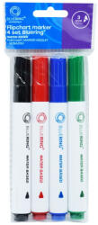 BLUERING Flipchart marker készlet, rostirón vizes kerek végű 3mm, Bluering®, 4 klf. szín (JJ20572B-4) - cartridge