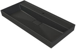 CeraStyle SHARP - MATT FEKETE - porcelán mosdókagyló - 1 csaplyukas - 100 x 48 cm (VB012A32U05) - globalvivamarket