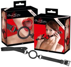 Bad Kitty - szilikon karika szájpecek (fekete) - shop