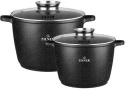Zilner 4 db-os Márvány Bevonatos Tapadásmentes Edénykészlet - 24 cm és 28 cm - fekete
