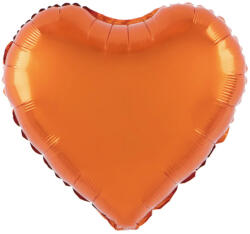 PartyPal Fólia lufi, 18"/45cm, szív, narancssárga