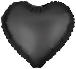 PartyPal Fólia lufi, 18"/45cm, szív, matt fekete