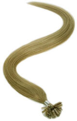 HairExtensionShop Keratinos U-TIP Emberi Póthaj Hőillesztéshez Középszőke 50cm (Szín #14) (RUT5014)