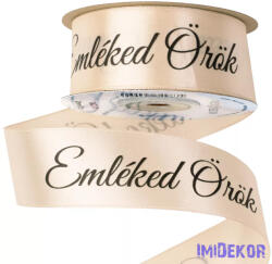  Emléked Örök feliratos szatén gyász szalag 30 mm x 20 m - Pezsgő