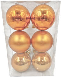6db-os 8cm-es karácsonyi gömb szett - Bronz (CB80-15)