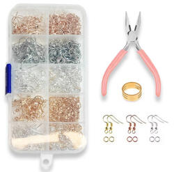  Logós fülbevalóalap készlet kúpos fogóval