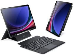 Dux Ducis DK bluetooth billentyűzet + touch pad (asztali tartó, QWERTY, ceruza tartó) FEKETE Samsung Galaxy Tab S9 LTE (SM-X716), Galaxy Tab S9 WIFI (SM-X710) (GP-154698)