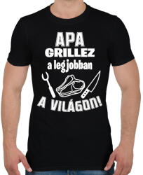 printfashion Apa grillez a legjobban a világon - Férfi póló - Fekete (16563693)