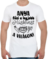 printfashion Anya főzi a legjobb húslevest a világon - Férfi póló - Fehér (16564548)