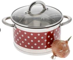 BOHMANN Oala din inox cu buline Bohmann, 28cm, 9.5L, capac sticla termorezistenta, manere inox (BH 7626-28)