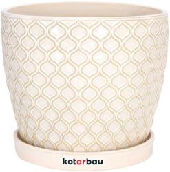 Kotarbau ghiveci de flori din ceramică cu bază ⌀15 cm, de culoare crem (M289)