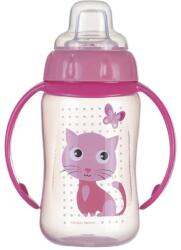 Canpol babies Преходна чаша със силиконов накрайник Canpol - 320 ml, Розова (56/512_pin)