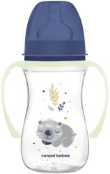 Canpol babies Антиколик шише с дръжки Canpol Easy Start - Sleepy Koala, 240 ml, Синьо (35/237_blu)