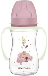 Canpol babies Антиколик шише с дръжки Canpol Easy Start - Sleepy Koala, 240 ml, Розово (35/237_pin)