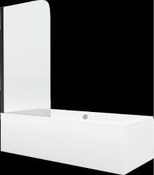 Mexen Cube téglalap alakú kád 170 x 80 cm burkolattal és 1-szárnyú paravánnal 70 cm, átlátszó, fekete - 550517080X9007017000 (550517080X9007017000)