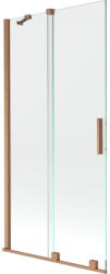 Mexen Velar 2 szárnyas kádparaván mozgatható 95 x 150 cm, Átlátszó, szálcsiszolt réz - 896-095-000-01-65 (896-095-000-01-65)