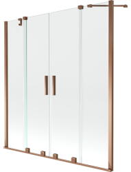 Mexen Velar Duo 2 szárnyas kádparaván mozgatható 140 x 150 cm, Átlátszó, Rózsaszín-arany - 896-140-000-02-60 (896-140-000-02-60)