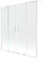 Mexen Velar Duo 2 szárnyas kádparaván mozgatható 160 x 150 cm, Átlátszó, Fehér - 896-160-000-02-20 (896-160-000-02-20)