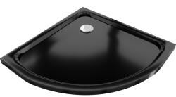 Mexen Flat félkör alakú slim 70 x 70 cm, fekete, króm lefolyó - 41707070 (41707070)