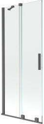 Mexen Velar 2 szárnyas kádparaván mozgatható 80 x 150 cm, Átlátszó, szálcsiszolt gun gray - 896-080-000-01-66 (896-080-000-01-66)