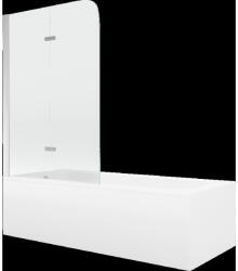 Mexen Vega téglalap alakú kád 150 x 70 cm burkolattal és 2 szárnyú 100 cm-es paravánnal, átlátszó, króm - 550115070X9010020100 (550115070X9010020100)