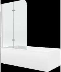 Mexen Cubik téglalap alakú kád 150 x 70 cm burkolattal és 2-szárnyú paravánnal 100 cm, átlátszó, króm - 550315070X9010020100 (550315070X9010020100)