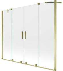 Mexen Velar Duo 2 szárnyas kádparaván mozgatható 180 x 150 cm, Átlátszó, arany - 896-180-000-02-50 (896-180-000-02-50)